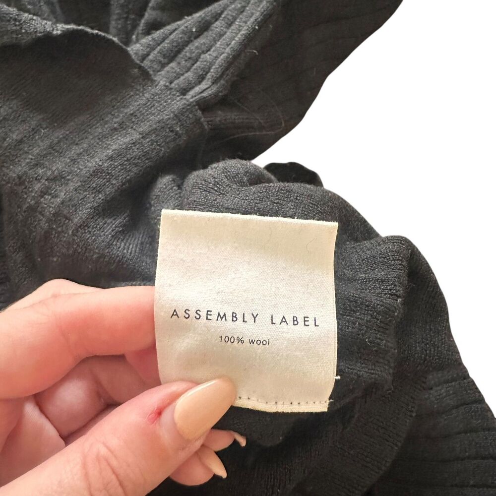 ASSEMBLY LABEL Wool Ribbed Midi Dress Black Sz‎ 8 (US S) - Picture 6 of 6